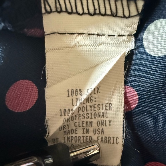 BSTSEY JOHNSON Vintage 100% Silk Retro Feminine Polka Dots Y2K Babydoll Dress 0 - Picture 10 of 10